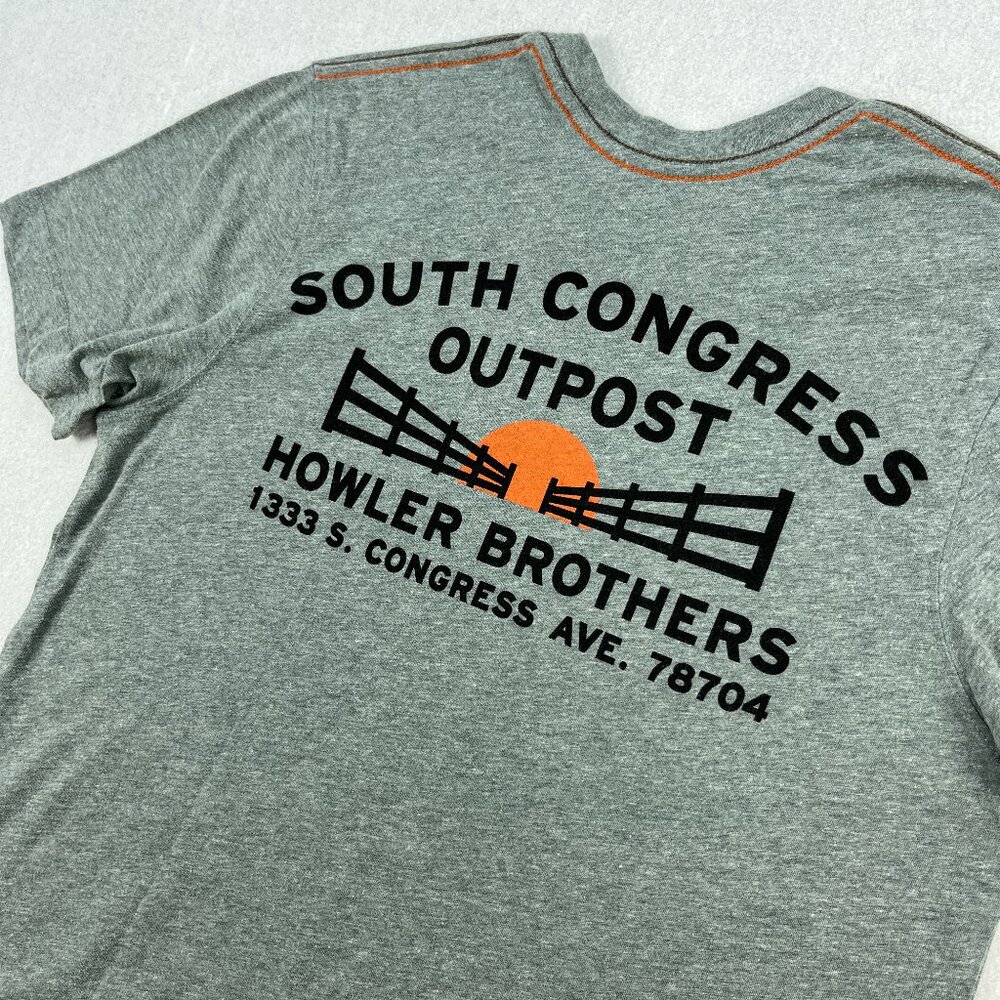 Howler Bros T-Shirt Mens S Heather Gray South Congress Outpost Austin Texas RARE